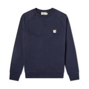 Maison Kitsuné Klassisk Sweatshirt med Räv Blue, Herr