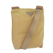 Prada Vintage Pre-owned Nylon axelremsvskor Beige, Dam