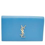 Yves Saint Laurent Vintage Pre-owned Laeder kuvertvskor Blue, Dam