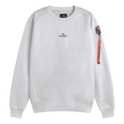 Parajumpers Urban Basic Sweatshirt med Nylon Detaljer White, Herr