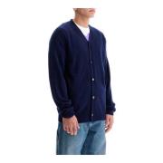 Comme des Garçons Klassisk Ull Knapp-Up Cardigan Blue, Herr