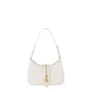 Elisabetta Franchi Ivory Hobo Väska med Guld Dragkedja Beige, Dam