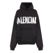 Balenciaga Street Style Oversized Bomullsweater Black, Dam