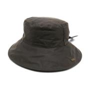 Barbour Stilfull bomullsbucket hatt med rutigt mönster Green, Dam