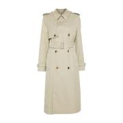 Burberry Klassisk Trenchcoat i Ljus Beige Beige, Dam