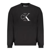 Calvin Klein Svart Sweatshirt med Långärmad och Logotyptryck Black, Da...