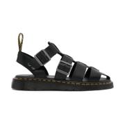 Dr. Martens Svarta Caged Sandaler Logo Läder Black, Herr