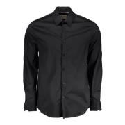 Guess Svart slim fit skjorta med långa ärmar Black, Herr