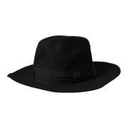 Dolce & Gabbana Svart Kanin Fedora Trilby Kvinnor Hatt Black, Dam