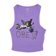 Obey Cherub Megan Tanks Lila Blomma Top Purple, Dam