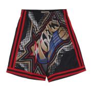 Mitchell & Ness NBA Big Face Basketshorts Svart Multicolor, Herr