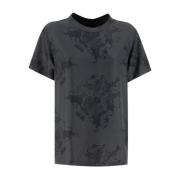 Fabiana Filippi Silk Twill Crew-Neck T-shirt med Fabula Vitae Print Bl...