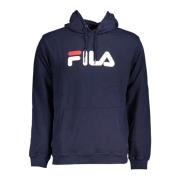 Fila Blå huva tröja med tryck Blue, Herr