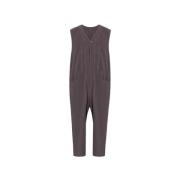 Issey Miyake Veckad ärmlös jumpsuit Brown, Herr