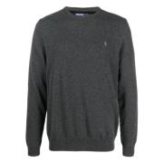 Ralph Lauren Polo Pony Lambswool Sweater Gray, Herr