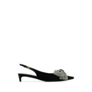 Dolce & Gabbana Elegant Svart Satinpumps Black, Dam