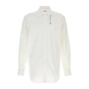 Alexander McQueen Vit Poplin Skjorta Klassisk Stil White, Herr