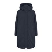 MOS Mosh Stilig Parka Coat i Marinblå Blue, Dam