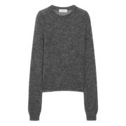 Sportmax Grå Alpacka Crew-Neck Sweater Gray, Dam