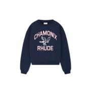 Rhude Blå Tröja Chamonix Girocollo Blue, Herr