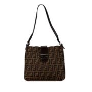 Fendi Vintage Pre-owned Canvas axelremsvskor Brown, Dam