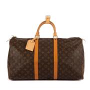 Louis Vuitton Vintage Pre-owned Belagd canvas handvskor Brown, Dam