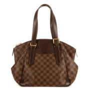 Louis Vuitton Vintage Pre-owned Belagd canvas axelremsvskor Brown, Dam