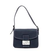 Fendi Vintage Pre-owned Canvas axelremsvskor Blue, Dam