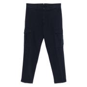 Eleventy Slim-Fit Bomullsfraktbyxor Blue, Herr