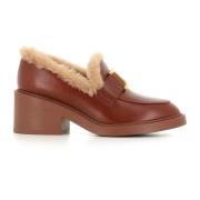 Chloé Brandy Shearling Loafer Cognac Läder Brown, Dam