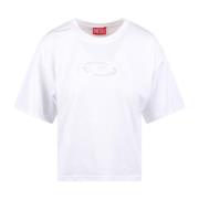 Diesel Logo Cut-Out T-Shirt White, Dam