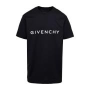 Givenchy Svart Crewneck T-shirt med Logotyptryck Black, Herr