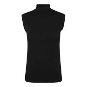 Max Mara Svart Ärmlös Turtleneck Tröja Black, Dam