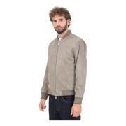 Selected Homme Stilig läderbomberjacka i lera Beige, Herr