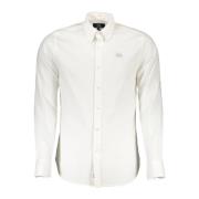 La Martina Broderad vit slim fit skjorta White, Herr