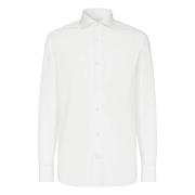 Boggi Milano Twill Windsor Krage Skjorta Slim Fit White, Herr