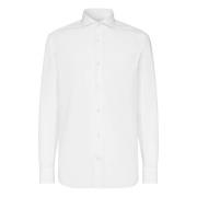 Boggi Milano Popeline Napoli Krage Skjorta Slim Fit White, Herr