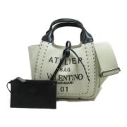 Valentino Vintage Pre-owned Canvas axelremsvskor White, Dam