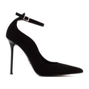 Sergio Levantesi Svarta Mocka Livia Pumps med Klack Black, Dam