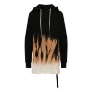 Rick Owens Abstrakt Jersey Huva Tröja Svart Black, Herr