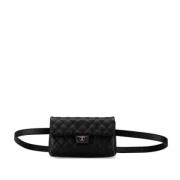 Chanel Vintage Pre-owned Laeder crossbodyvskor Black, Dam