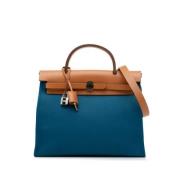 Hermès Vintage Pre-owned Canvas axelremsvskor Blue, Dam