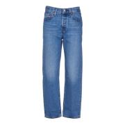 Levi's Klassiska raka ben crop jeans Blue, Dam