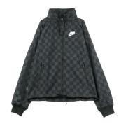 Nike Rutig Windbreaker Jacka i Svart/Vit Gray, Herr