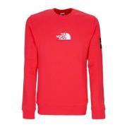 The North Face Röd Crewneck Sweatshirt Stiligt Herrmode Red, Herr