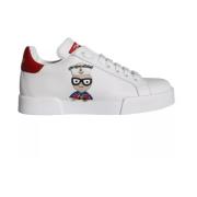 Dolce & Gabbana Vit Röd Portofino Sneakers Skor White, Dam