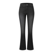 MAC Svart Tvättad Denim Bootcut Jeans Black, Dam