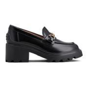 Tod's Svarta läderloafers med T-Clamp-tillbehör Black, Dam