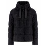 Herno Svart Ullblandning Flanell Cape Jacka Black, Dam