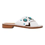 Via Roma 15 Vita Malibu Sandaler för Sommarstil White, Dam